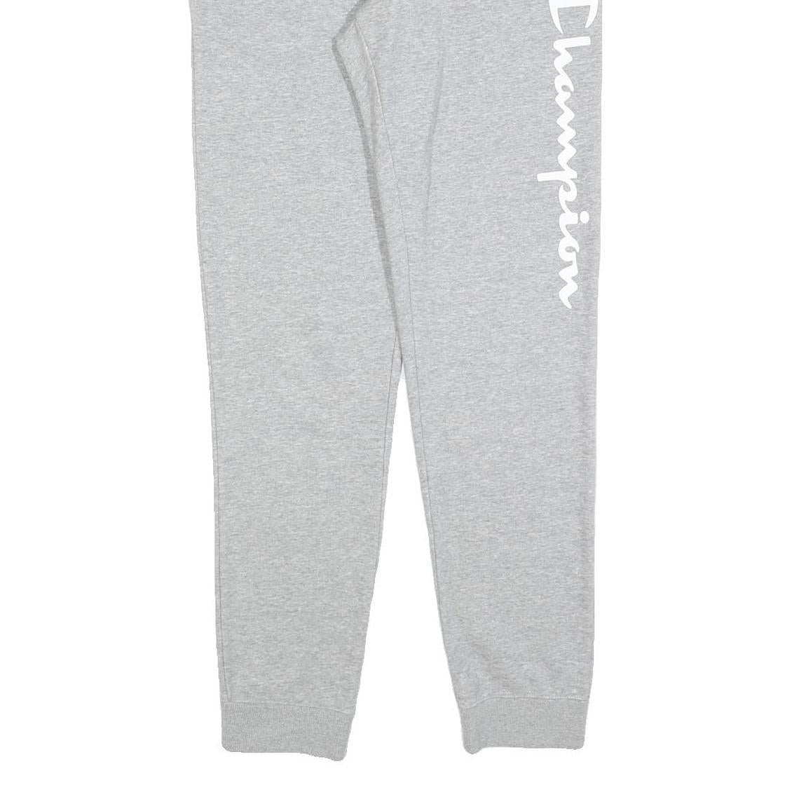 CHAMPION Mens Joggers Grey S W28 L30 Cotton Slim Tapered Logo Print
