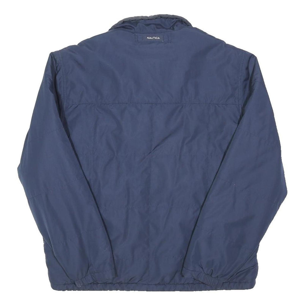 NAUTICA Mens Blue Jacket L Polyester Blend Plain Zip Lightweight