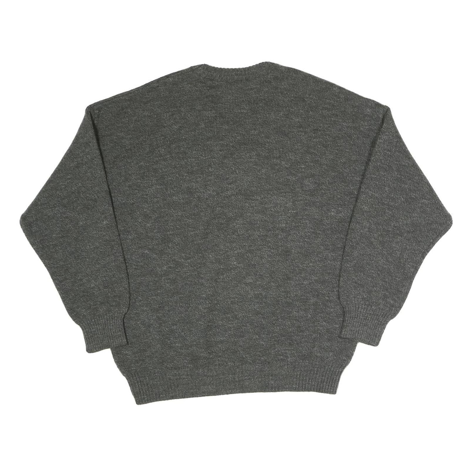 N/A Mens Grey V Patterned V-Neck Basic Knit Jumper XL Cotton Blend Classic
