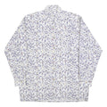 BREMO Mens White & Purple Abstract Print Shirt L Long Sleeve Button Cotton