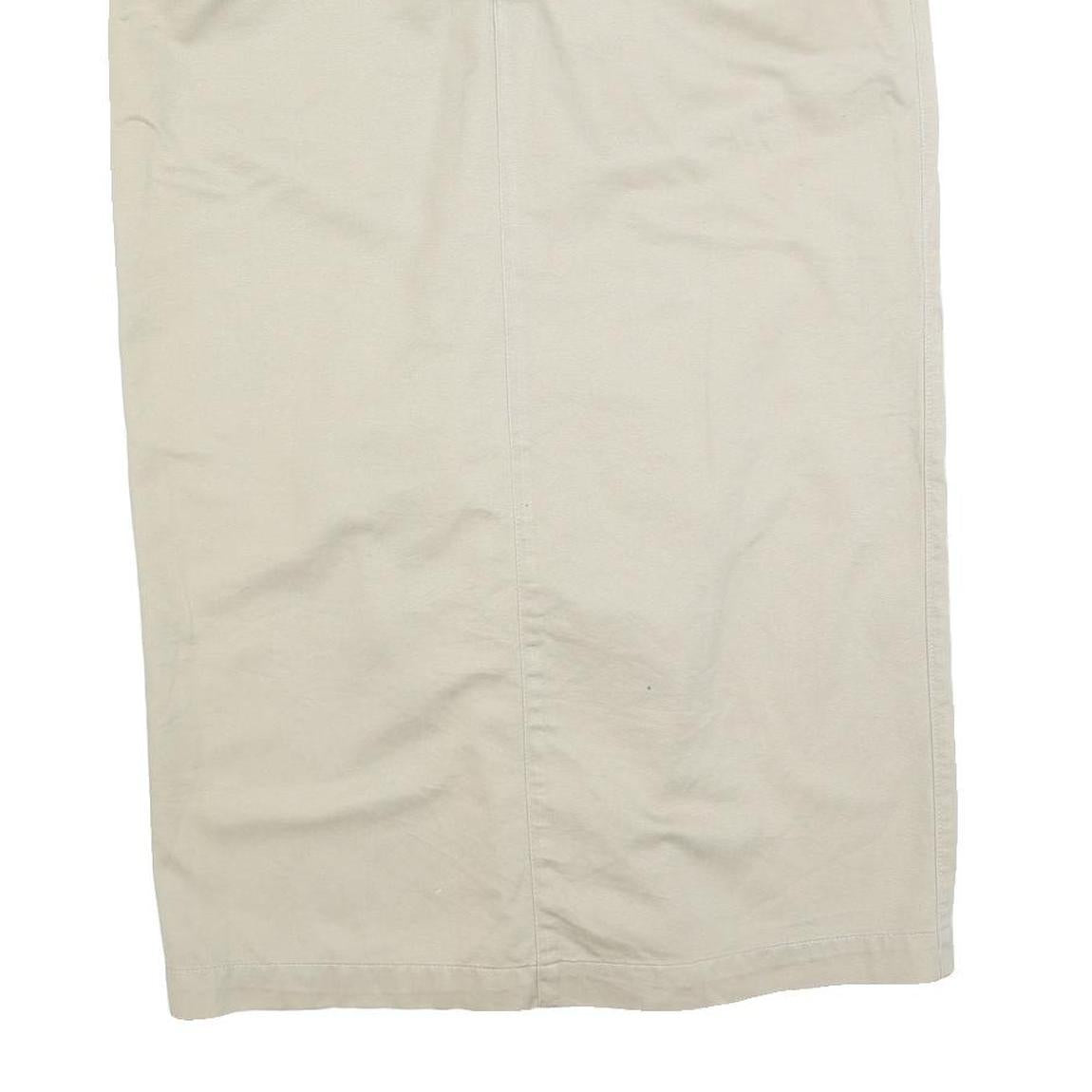 LEE Womens Beige Cotton Blend Straight Knee Length Woven Skirt M Casual