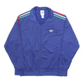 ADIDAS Mens Blue Track Jacket L Polyester Striped Zip Up Sportswear
