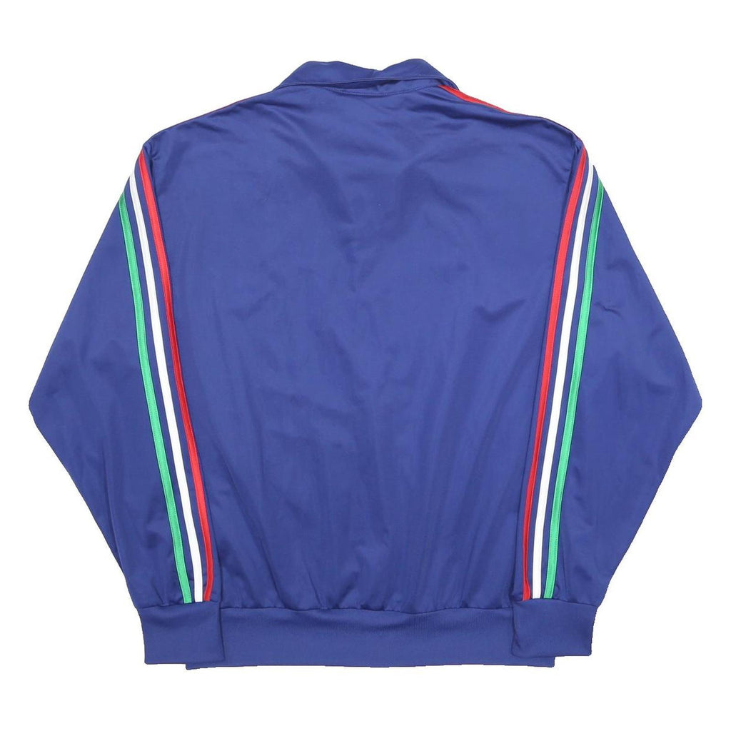 ADIDAS Mens Blue Track Jacket L Polyester Striped Zip Up Sportswear