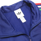 ADIDAS Mens Blue Track Jacket L Polyester Striped Zip Up Sportswear
