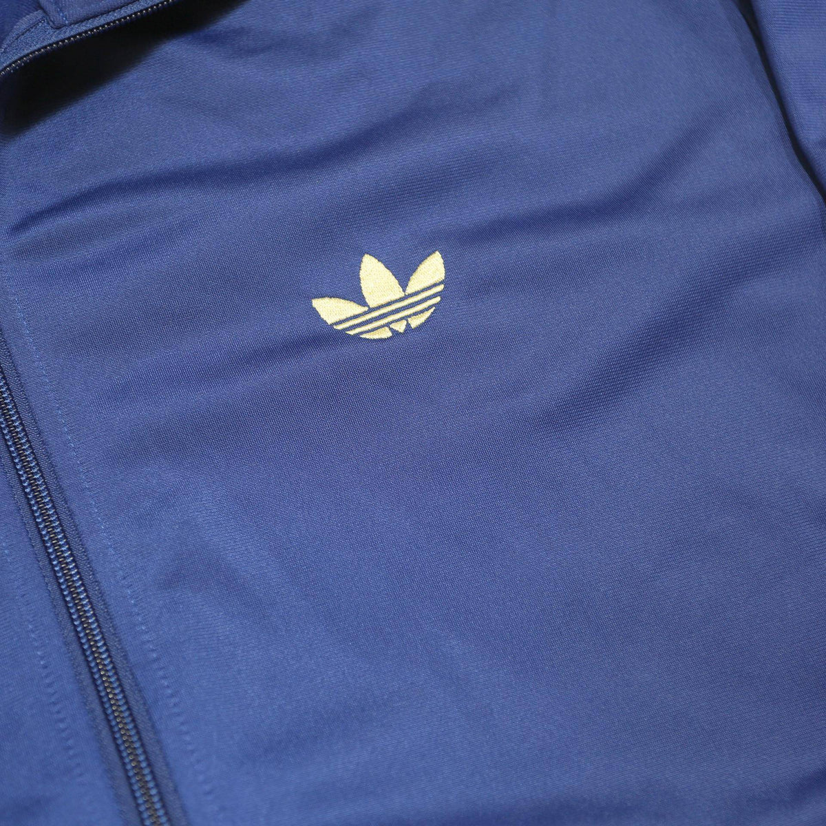 ADIDAS Mens Blue Track Jacket L Polyester Striped Zip Up Sportswear