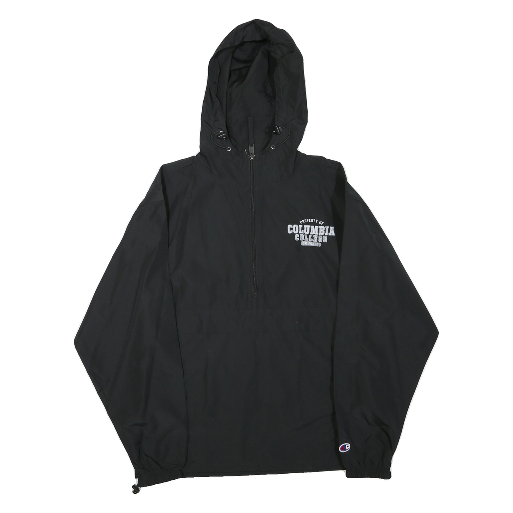 CHAMPION Mens Black Columbia College Zip Jacket S Polyester Blend Hooded