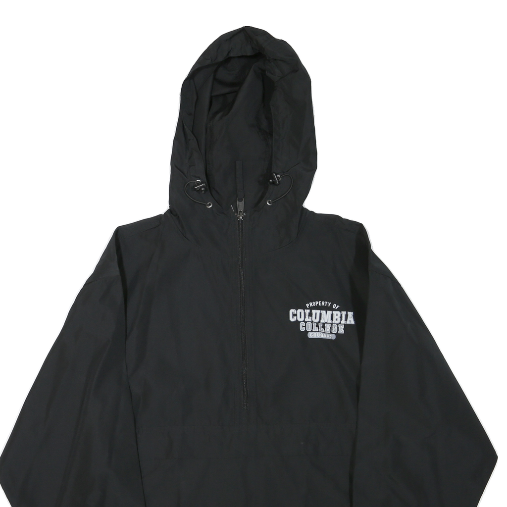 CHAMPION Mens Black Columbia College Zip Jacket S Polyester Blend Hooded
