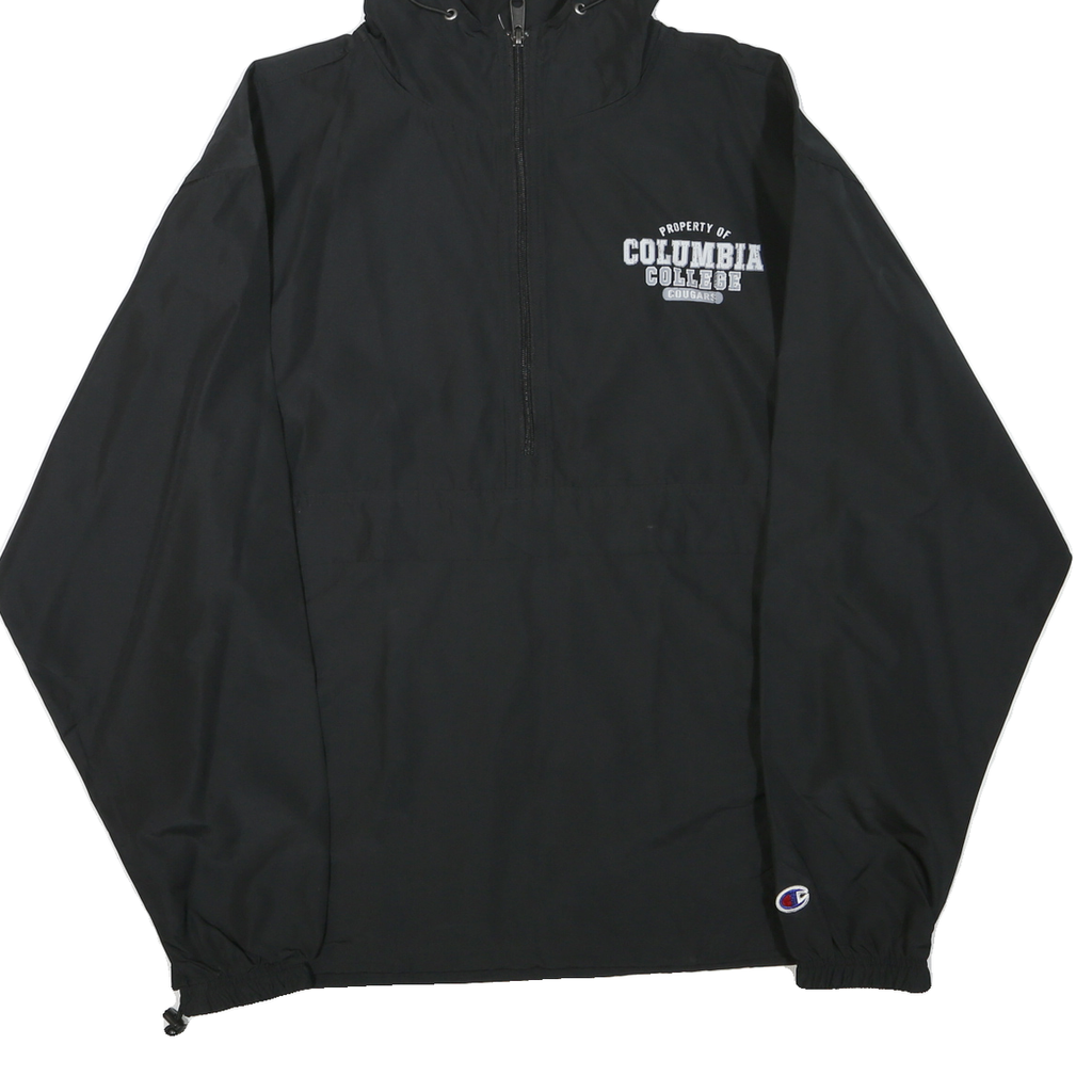 CHAMPION Mens Black Columbia College Zip Jacket S Polyester Blend Hooded