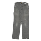CARHARTT Mens Grey Cotton Blend Regular Fit Straight Leg Trousers W32 L32