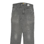 CARHARTT Mens Grey Cotton Blend Regular Fit Straight Leg Trousers W32 L32
