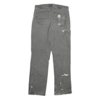 CARHARTT Mens Grey Cotton Blend Regular Fit Straight Leg Trousers W32 L32