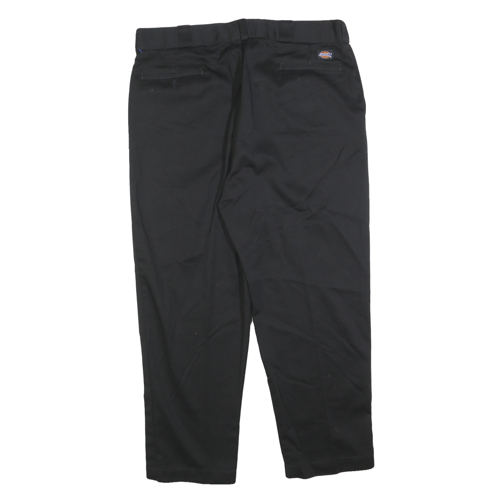 DICKIES Mens Cotton Blend Black Regular Straight Trousers W40 L29 Workwear Zip