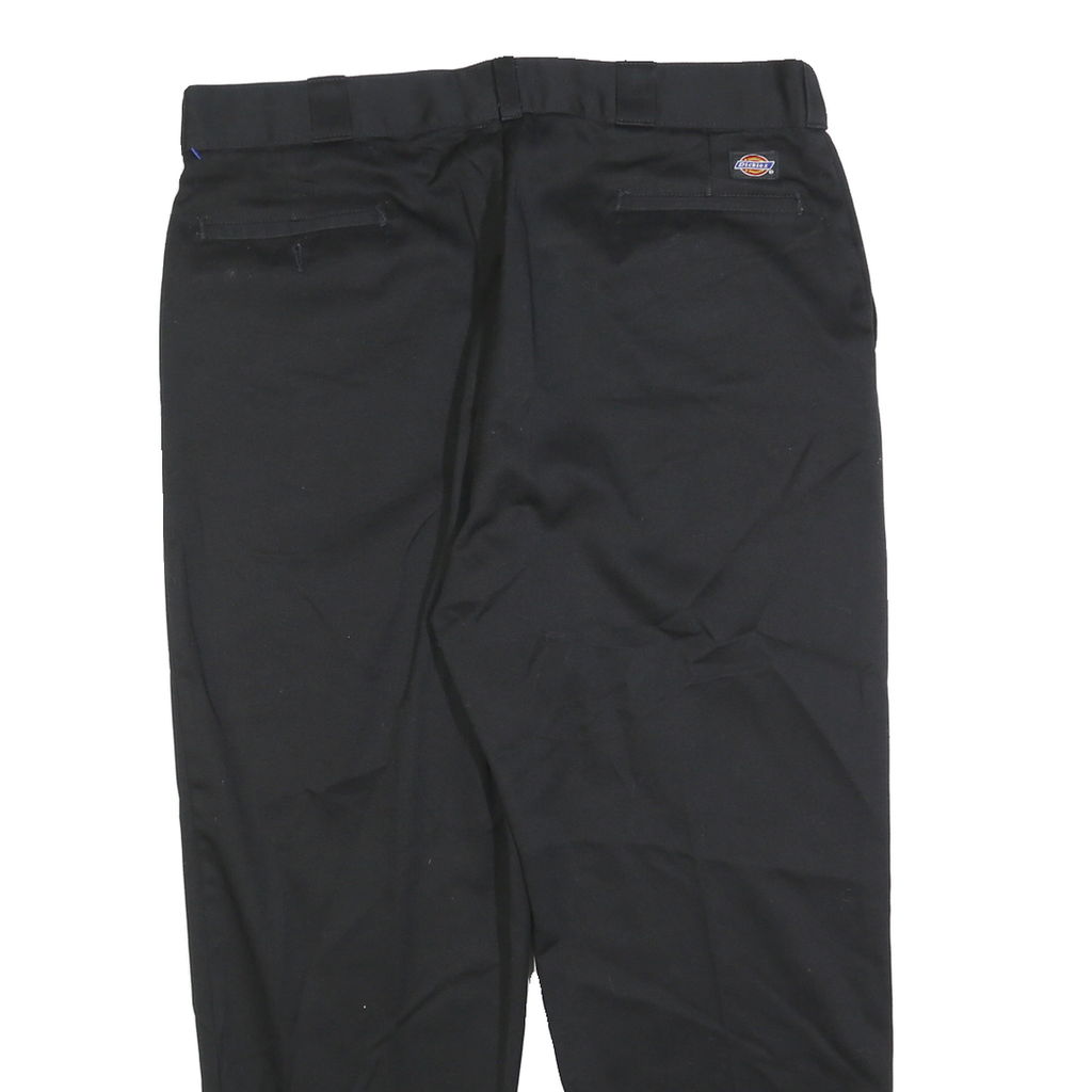 DICKIES Mens Cotton Blend Black Regular Straight Trousers W40 L29 Workwear Zip