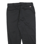 DICKIES Mens Cotton Blend Black Regular Straight Trousers W40 L29 Workwear Zip