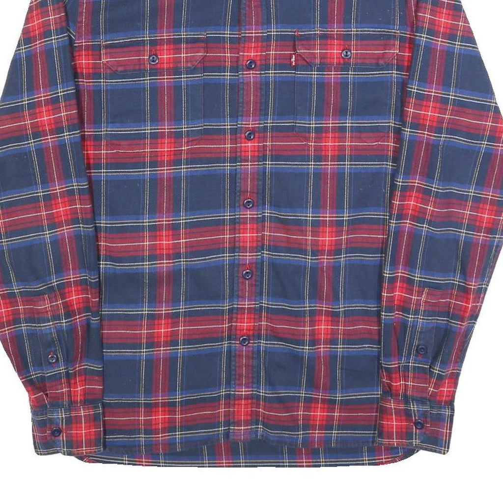 LEVI'S Mens Blue & Red Check Cotton Shirt M Long Sleeve Casual Button-Up