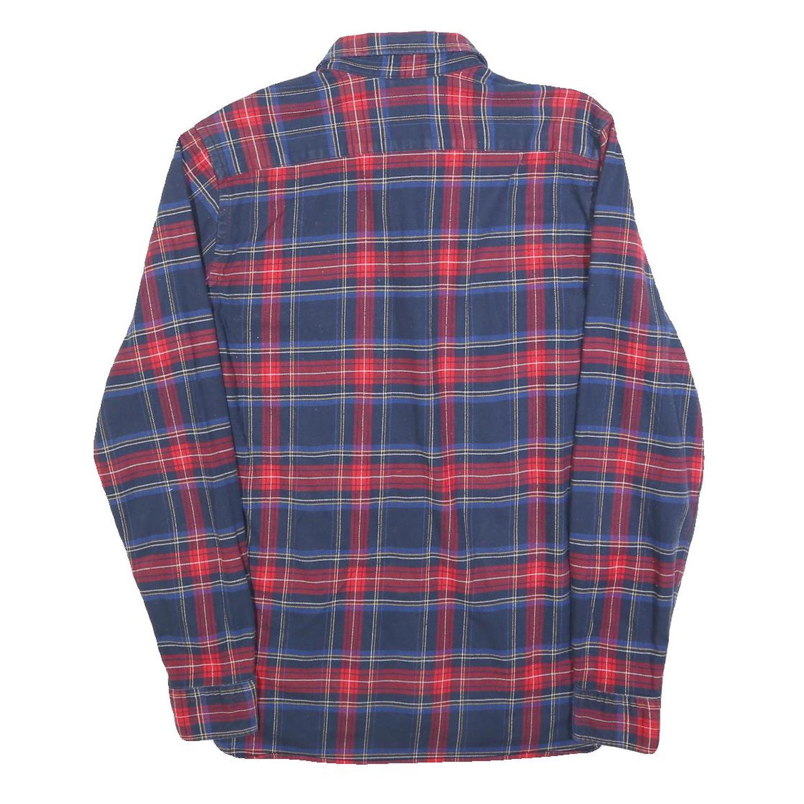 LEVI'S Mens Blue & Red Check Cotton Shirt M Long Sleeve Casual Button-Up