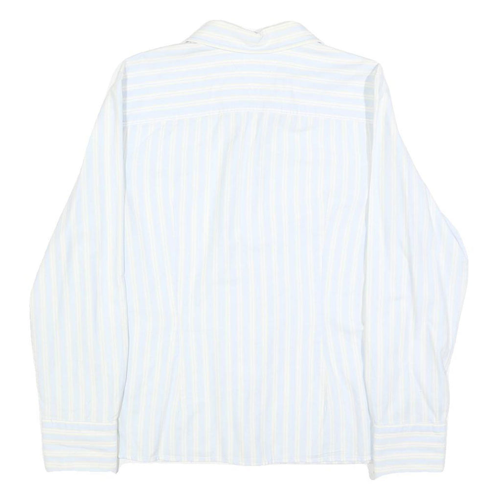 TOMMY HILFIGER Womens White & Pale Yellow Striped Shirt XL Button Front Cotton