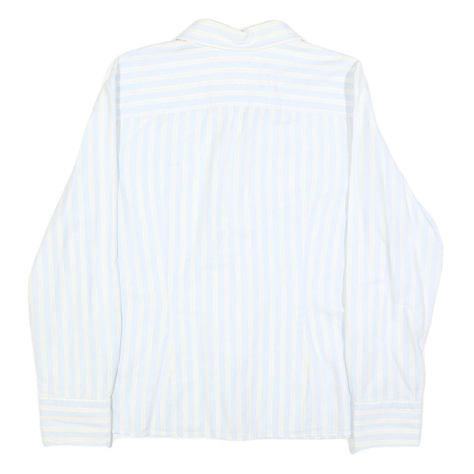 TOMMY HILFIGER Womens White & Pale Yellow Striped Shirt XL Button Front Cotton