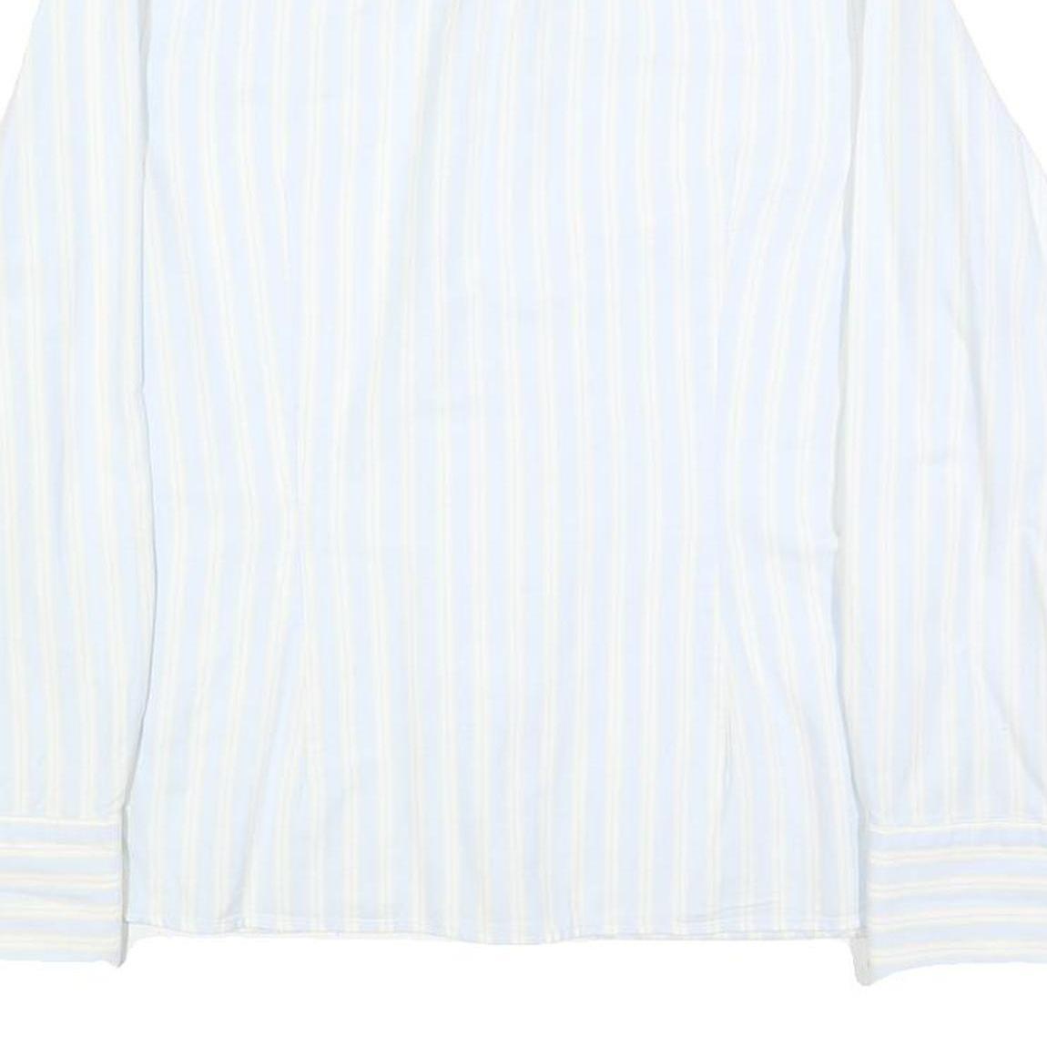 TOMMY HILFIGER Womens White & Pale Yellow Striped Shirt XL Button Front Cotton