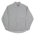MARLBORO Mens Grey Shirt L Cotton Blend Retro Classic Pattern Long Sleeve