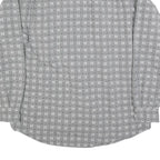 MARLBORO Mens Grey Shirt L Cotton Blend Retro Classic Pattern Long Sleeve