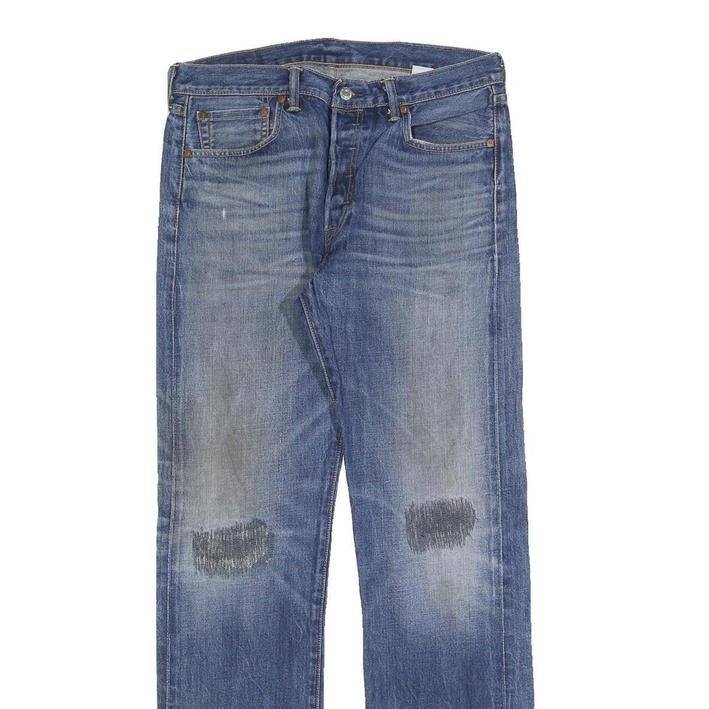 LEVI'S 501 Mens Jeans Blue Regular Straight Denim Medium W33 L34 Classic Button