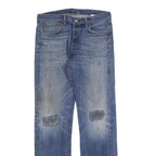 LEVI'S 501 Mens Jeans Blue Regular Straight Denim Medium W33 L34 Classic Button