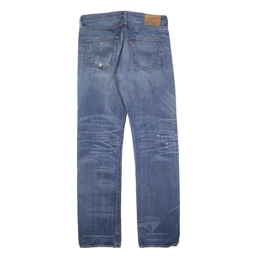 LEVI'S 501 Mens Jeans Blue Regular Straight Denim Medium W33 L34 Classic Button