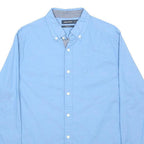 NAUTICA Mens Blue Classic Fit Button Down Shirt M Cotton Blend Casual Smart