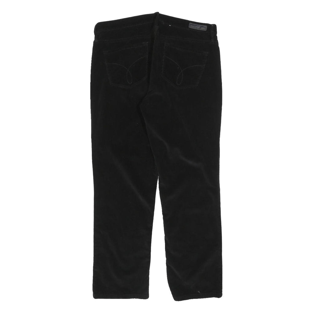 CALVIN KLEIN JEANS Womens Cotton Blend Black Slim Slim Leg Trousers W34 L30