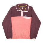 PATAGONIA Womens Maroon & Pink Plain Pullover Casual Crew Neck Knit XS Fleece