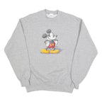 DISNEY Womens Grey Mickey Mouse Crew Neck M Cotton Blend Sweatshirt