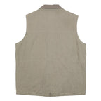 MIAN Mens Beige Utility Jacket XL Polyester Blend Zip Pockets Outdoor Vest