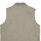 MIAN Mens Beige Utility Jacket XL Polyester Blend Zip Pockets Outdoor Vest
