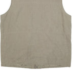 MIAN Mens Beige Utility Jacket XL Polyester Blend Zip Pockets Outdoor Vest