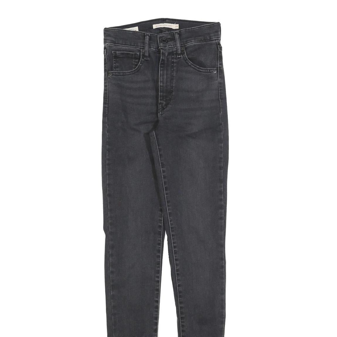 LEVI'S Womens Jeans Black Slim Skinny Denim Light W24 L32 Stylish Zip Closure