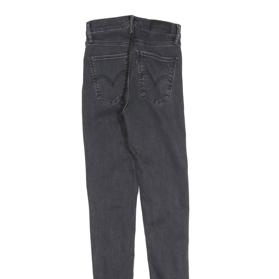 LEVI'S Womens Jeans Black Slim Skinny Denim Light W24 L32 Stylish Zip Closure