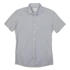 REISS Womens Blue & White Stripe Shirt S Button Down Cotton Blend Slim Fit