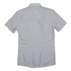REISS Womens Blue & White Stripe Shirt S Button Down Cotton Blend Slim Fit