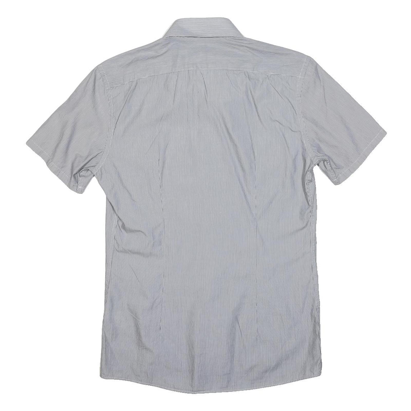 REISS Womens Blue & White Stripe Shirt S Button Down Cotton Blend Slim Fit
