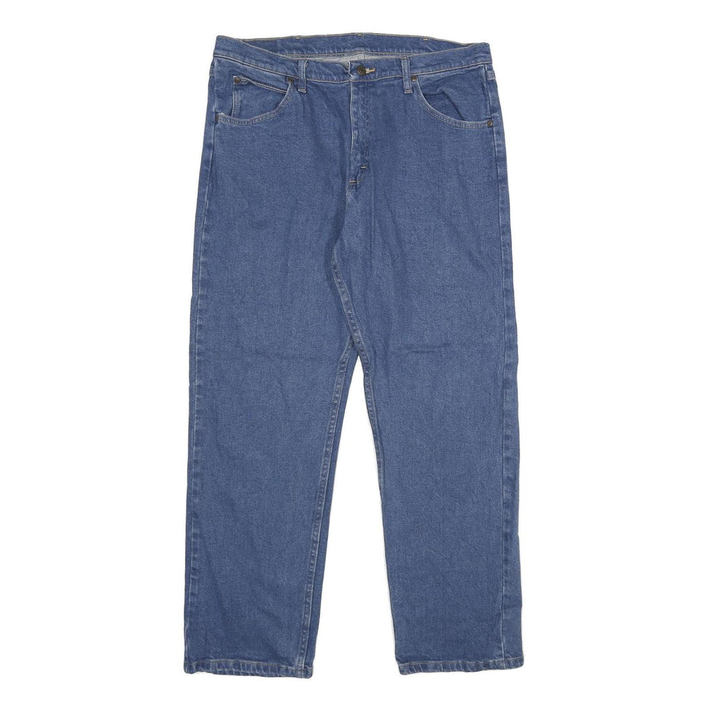 WRANGLER Mens Regular Blue Denim Jeans W36 L30 Classic Zip Cotton Blend