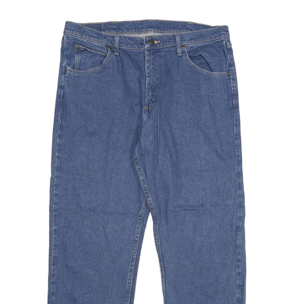 WRANGLER Mens Regular Blue Denim Jeans W36 L30 Classic Zip Cotton Blend