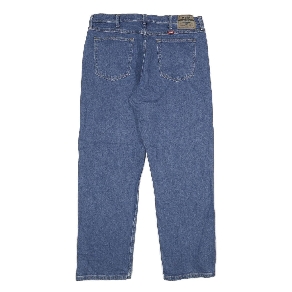 WRANGLER Mens Regular Blue Denim Jeans W36 L30 Classic Zip Cotton Blend
