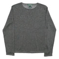 LAUREN RALPH LAUREN Womens Grey Basic Top Long Sleeve Crew Neck Plain S