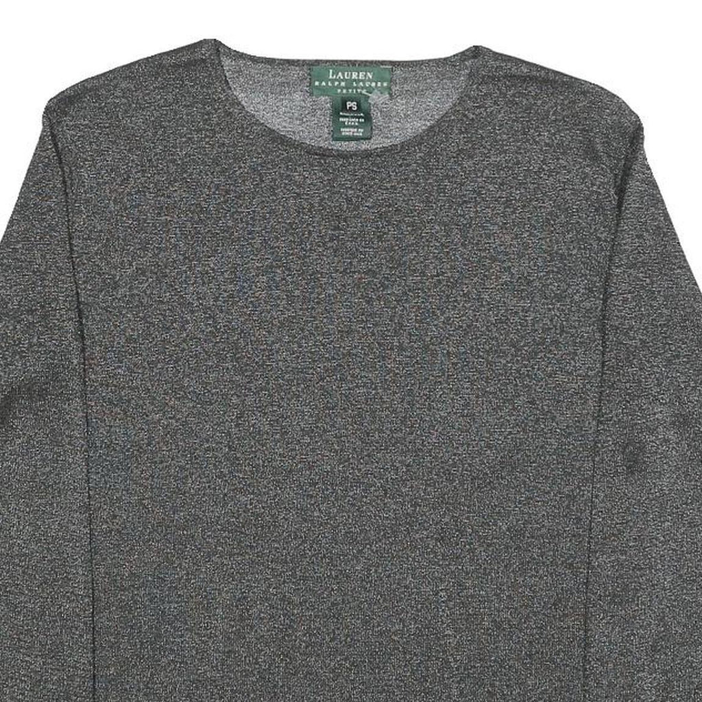 LAUREN RALPH LAUREN Womens Grey Basic Top Long Sleeve Crew Neck Plain S