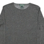 LAUREN RALPH LAUREN Womens Grey Basic Top Long Sleeve Crew Neck Plain S