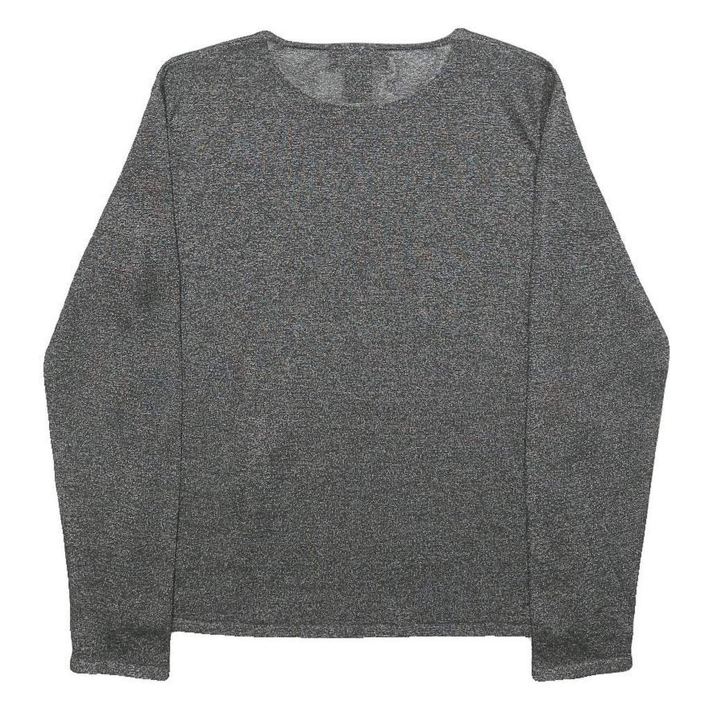 LAUREN RALPH LAUREN Womens Grey Basic Top Long Sleeve Crew Neck Plain S