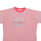 WHITE STAG Womens Red & White Stripe Graphic T-Shirt L Short Sleeve Crew Neck