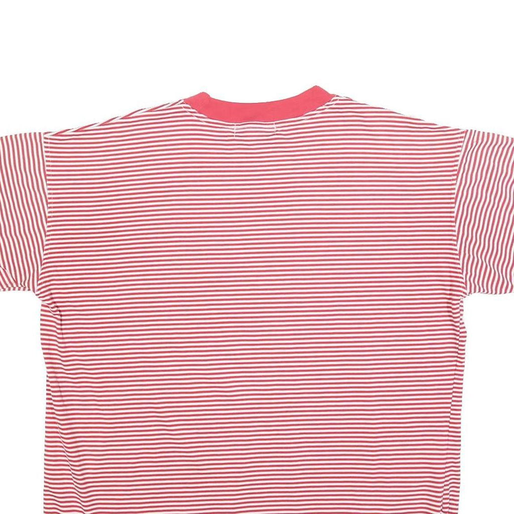 WHITE STAG Womens Red & White Stripe Graphic T-Shirt L Short Sleeve Crew Neck