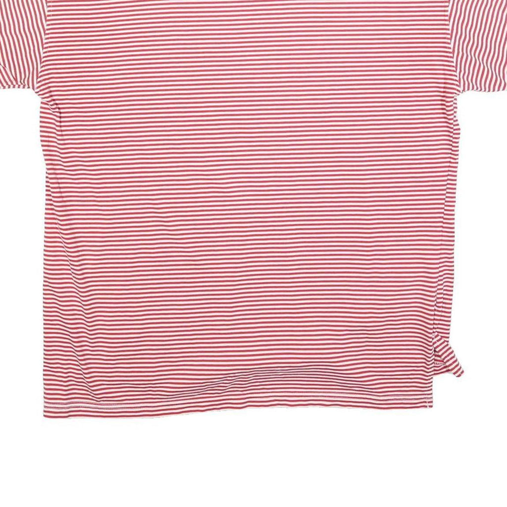 WHITE STAG Womens Red & White Stripe Graphic T-Shirt L Short Sleeve Crew Neck